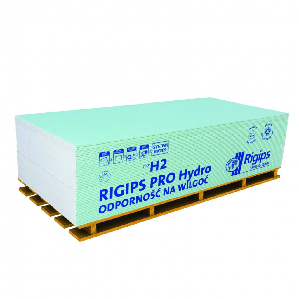 Гіпсокартон Rigips PRO Hydro 2500x1200х12,5мм (стіновий, вологостійкий), фото 1