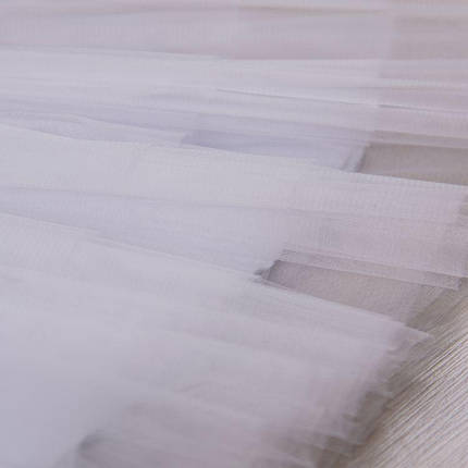 Біле плаття для хрещення немовля з фатиновою спідничкою та атласним бантом для дівчинки розміри 56 - 98, фото 3