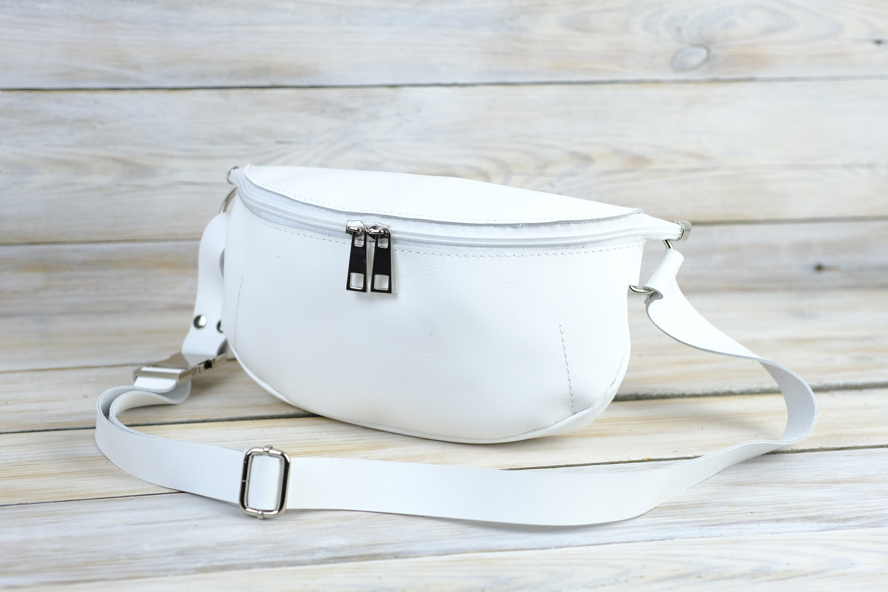 Жіноча сумка Лея з натуральної шкіри колір Білий