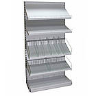 Стелаж для кондитерських виробів 1900х950 мм ТИП 4, приставний стелаж торговий, стелаж для спецій, стелаж зі скляними відділами, фото 5