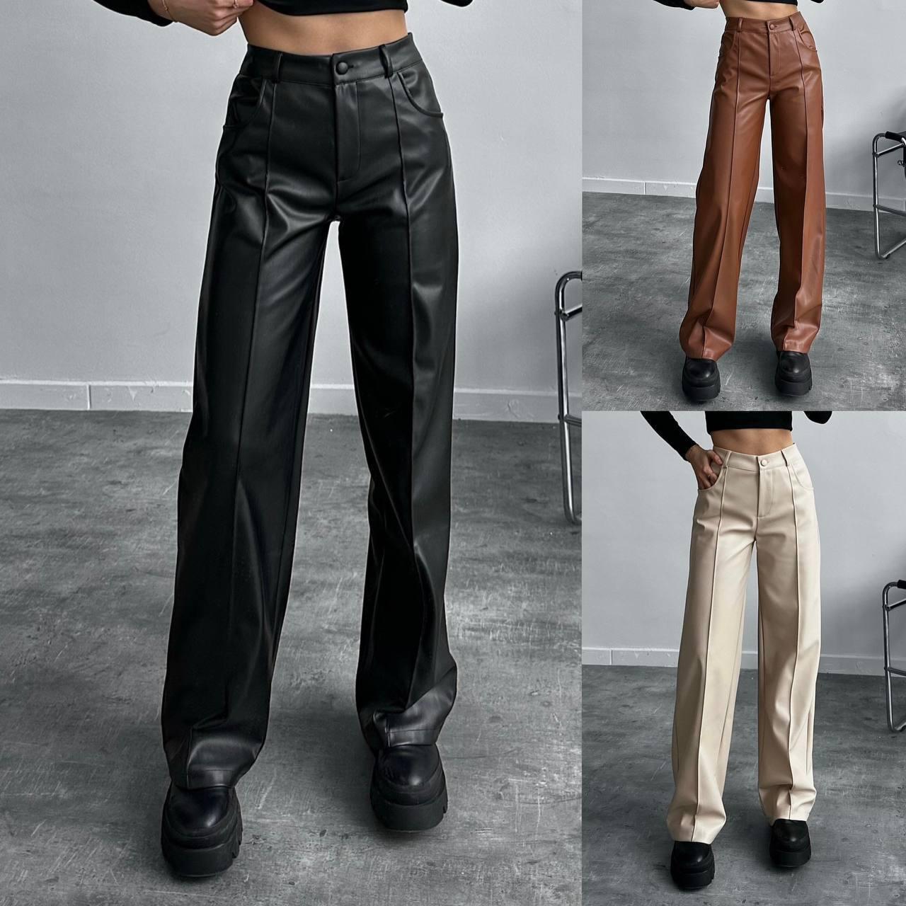 Штани на флісі для милих дам "Екошкіра", фото 1