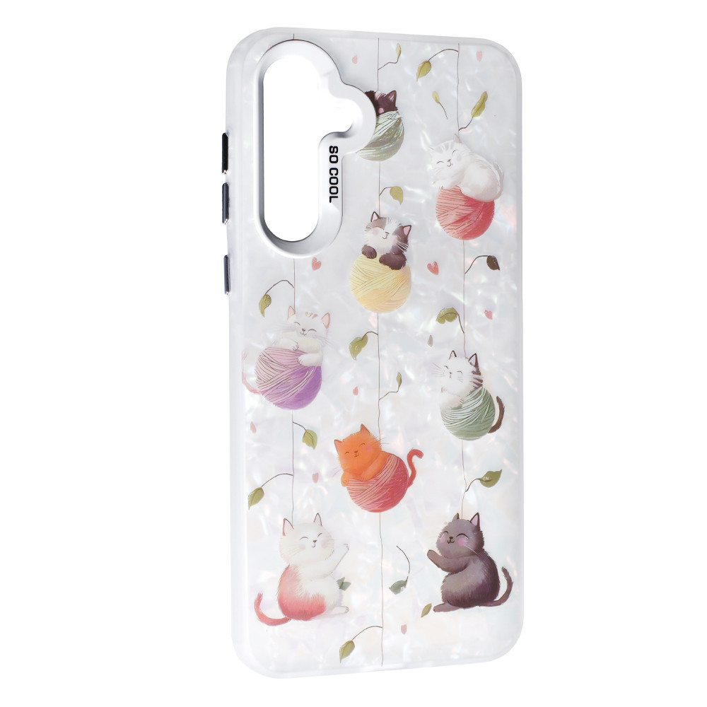 Накладка Soft Milky Samsung A56, Кіт з нитками, TPU, оригінальний чохол для захисту смартфона, фото 1