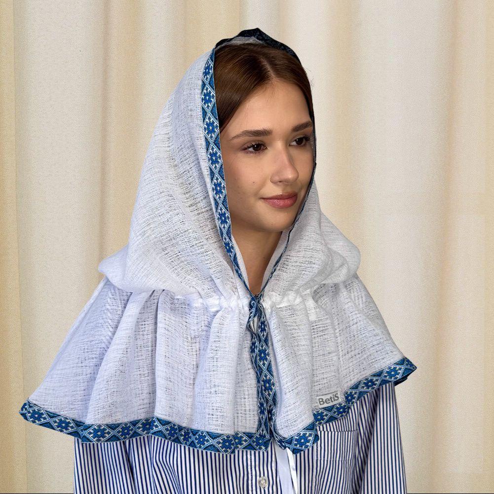 Палантин BetiS "Український" для дорослих Білий Льон жаккард  91450232  80*120 см