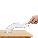 Прозорий фалоімітатор 20 см, Реалістичний штучний член на присосці, Вагінальний стимулятор, Інтимні іграшки, фото 6