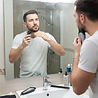 Акумуляторна машинка для стрижки волосся + насадка, SURKER SK-736 / Бездротовий триммер для бороди / Тример чоловічий для стрижки, фото 2