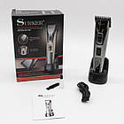 Акумуляторна машинка для стрижки волосся + насадка, SURKER SK-736 / Бездротовий триммер для бороди / Тример чоловічий для стрижки, фото 10