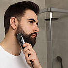 Акумуляторна машинка для стрижки волосся + насадка, SURKER SK-736 / Бездротовий триммер для бороди / Тример чоловічий для стрижки, фото 6