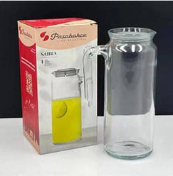 Глечик Pasabahce Sahra з кришкою 1 л d8,3 см h22 см скло (80056)