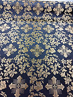 Шовкова церковна тканина Александрія чорна із золотом