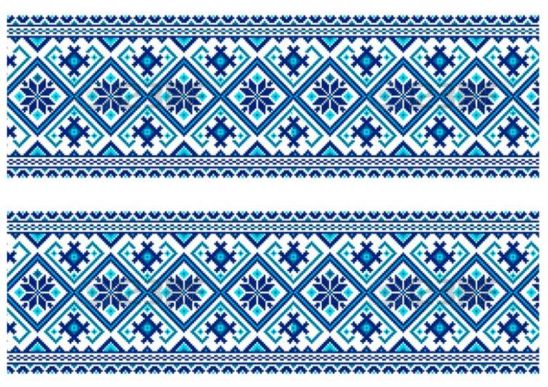 Вафельна картинка Мереживо для торта "Вишиванка" /О-1226/ - А4, фото 1