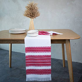 Рушник тканий з червоним орнаментом (2,40м.* 0,36м.)