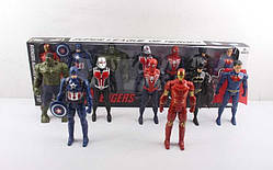 Набір героїв 3899-10 (36/2) 7 фігурок, підсвічування на грудях, середня висота 22 см, рухливі кінцівки та голова, в коробці
