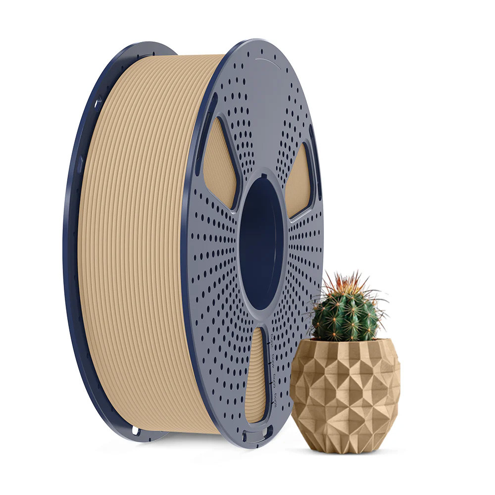 Пластик SUNLU PLA Maple WOOD, 1.75мм, 1кг, 330м, 195-260°C, Reusable Spool v3, Кленове Дерево, наповнений Деревиною філамент, фото 1