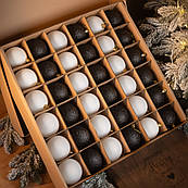 Набір новорічних ялинкових іграшок 36 куль, кульок на ялинку пластик новорічні ялинкові іграшки та прикраси пластикові кулі кульки