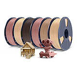 Пластик SUNLU PLA Maple WOOD, 1.75мм, 1кг, 330м, 195-260°C, Reusable Spool v3, Кленове Дерево, наповнений Деревиною філамент, фото 8