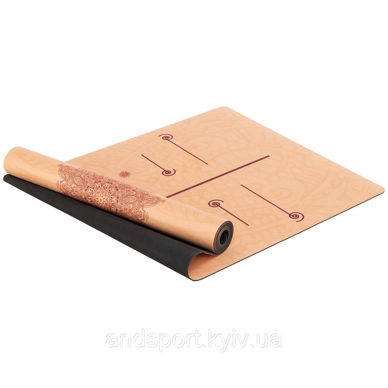 Килимок для йоги Замшевий Record FI-5662-60 розмір 183x61x0,3см персиковий Код FI-5662-60