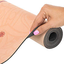 Килимок для йоги Замшевий Record FI-5662-60 розмір 183x61x0,3см персиковий Код FI-5662-60, фото 4