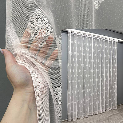 Тюль жакард. Колір молочний. Код 1846т