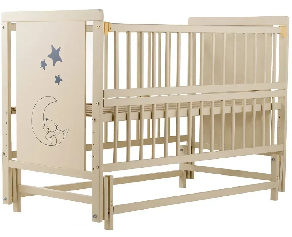 Дитяче ліжко Дубок Ведмедик без шухляди слонова кістка, фото 1