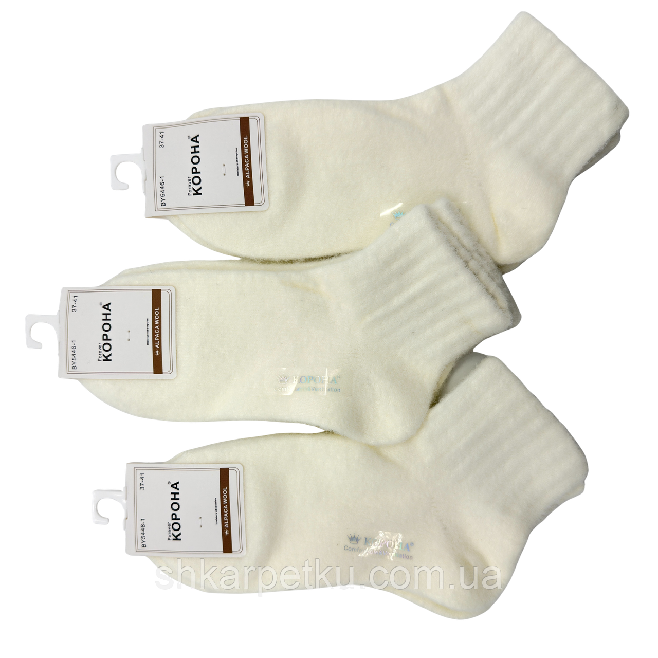 Жіночі короткі шкарпетки Корона з вовни альпаки з високою резинкою, м’які теплі комфортні для щоденного носіння, набір 10 пар, фото 1