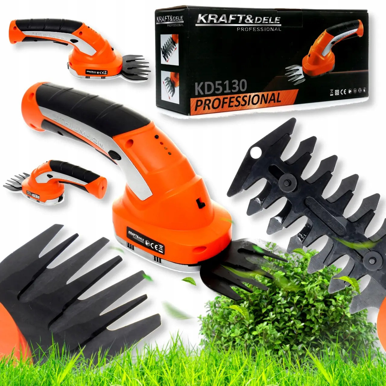 Акумуляторні ножиці для трави та кущів Kraft&Dele KD5130, 2в1, 3.6V, 1300mAh, фото 1