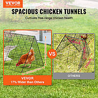 Тунель для курей VEVOR, клітка для курей 300 x 71 x 61,5 см для двору, портативний тунель для курей для зовнішнього використання,