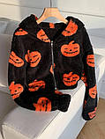 Жіноча махрова толстовка на молнії з гарним принтом, фото 3
