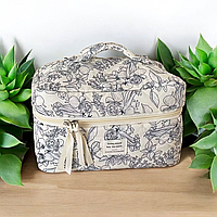 Флоральная косметичка, многослойный органайзер для путешествий с отделением для туалетных принадлежностей