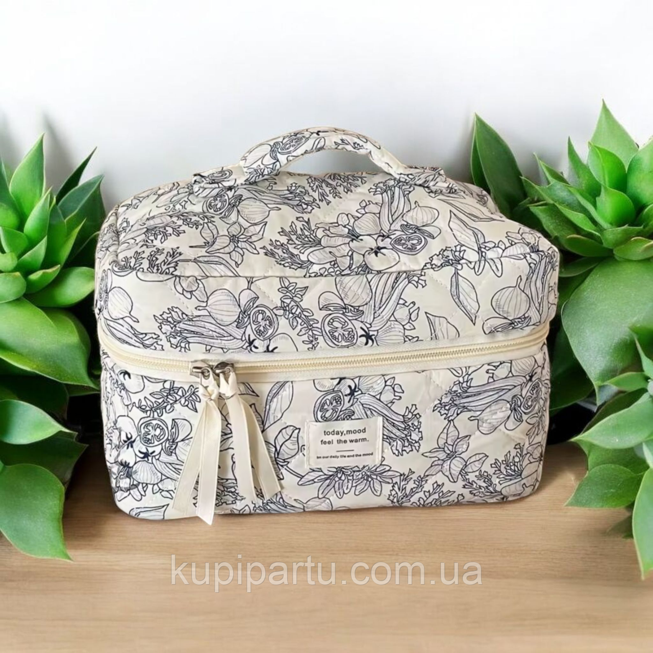 Флоральная косметичка, многослойный органайзер для путешествий с отделением для туалетных принадлежностей - фото 1 - id-p2745763796
