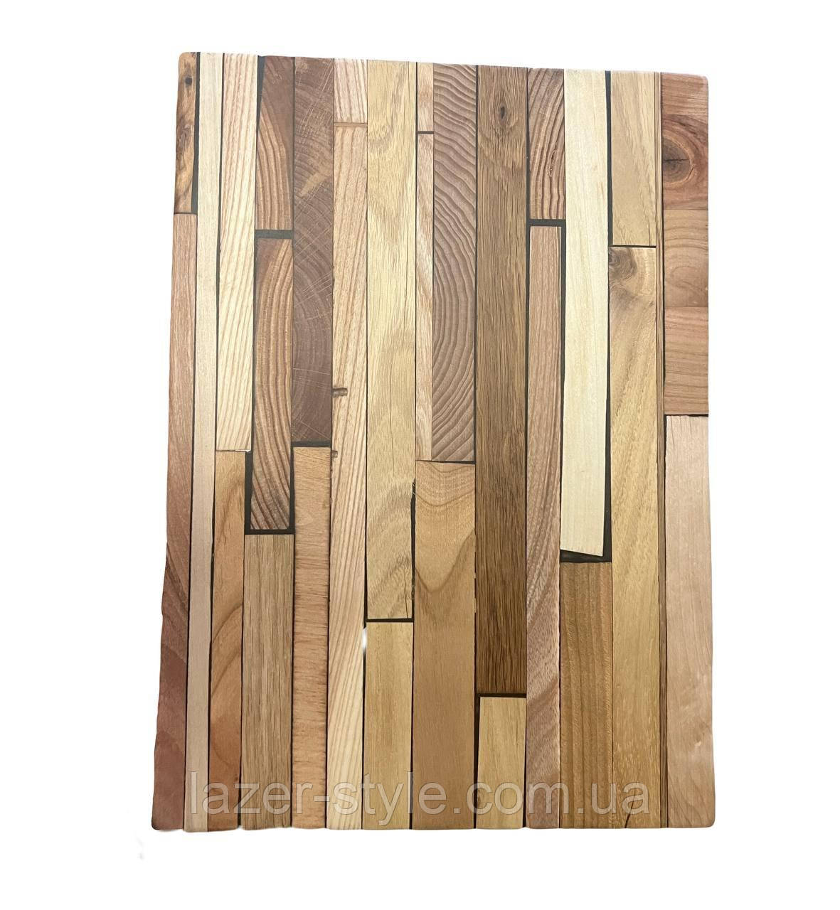 Дошка кухонна з елементами епоксидної смоли блакитного кольору, фото 1