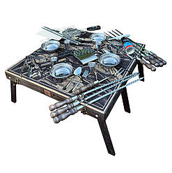 Набір для шашлику кейс із гравіюванням на подарунок Gorillas BBQ BS103