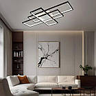 Cвітлодіодна люстра 125 Вт з пультом і мобільним додатком регулювання яскравості колір каркасу чорно-білий ESL-21665, фото 3