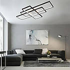 Cвітлодіодна люстра 125 Вт з пультом і мобільним додатком регулювання яскравості колір каркасу чорно-білий ESL-21665, фото 2