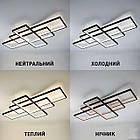 Cвітлодіодна люстра 125 Вт з пультом і мобільним додатком регулювання яскравості колір каркасу чорно-білий ESL-21665, фото 7