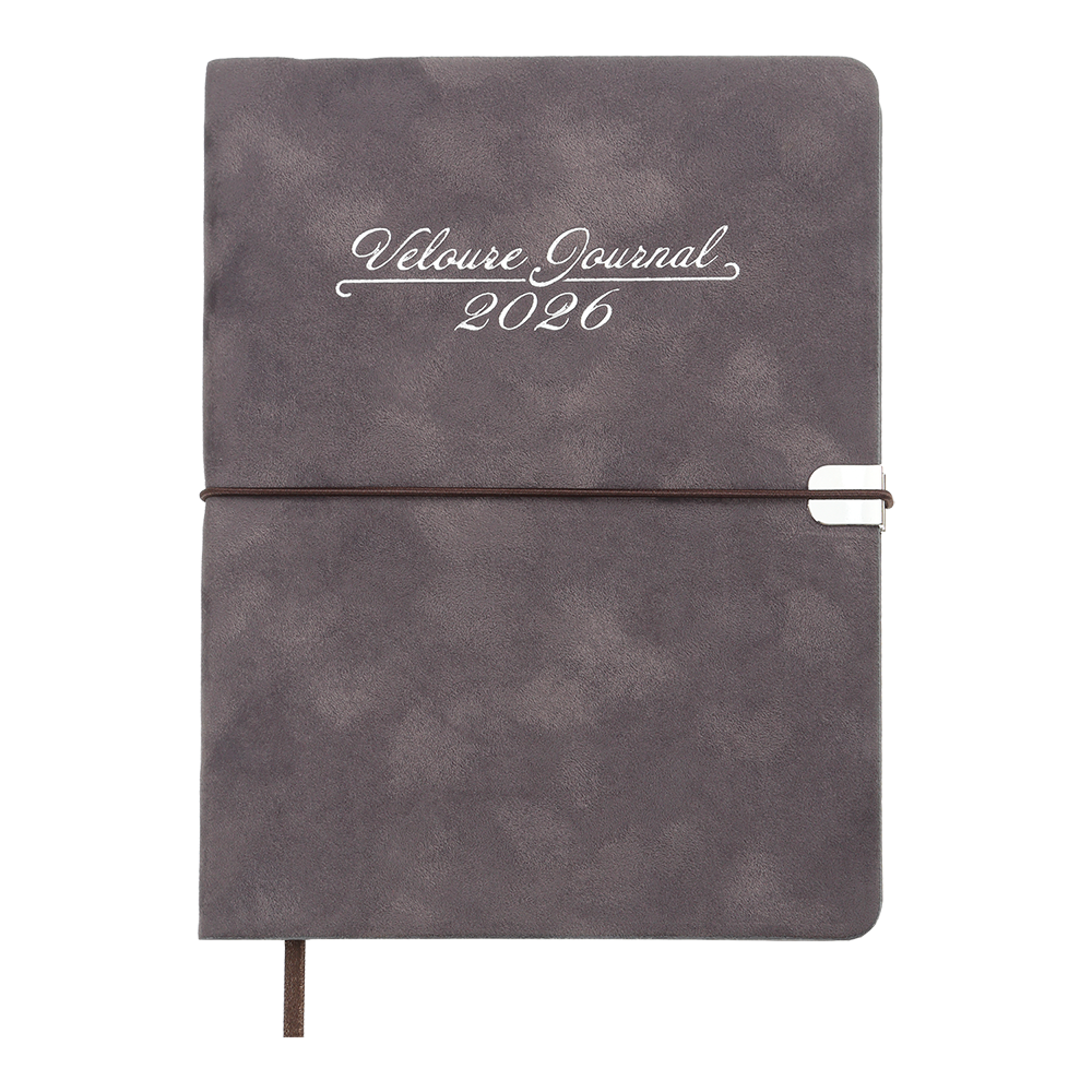 Щоденник датов 2026 VELOUR A5 сірий штучшкіра