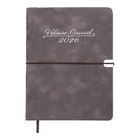 Щоденник датов 2026 VELOUR A5 сірий штучшкіра, фото 1