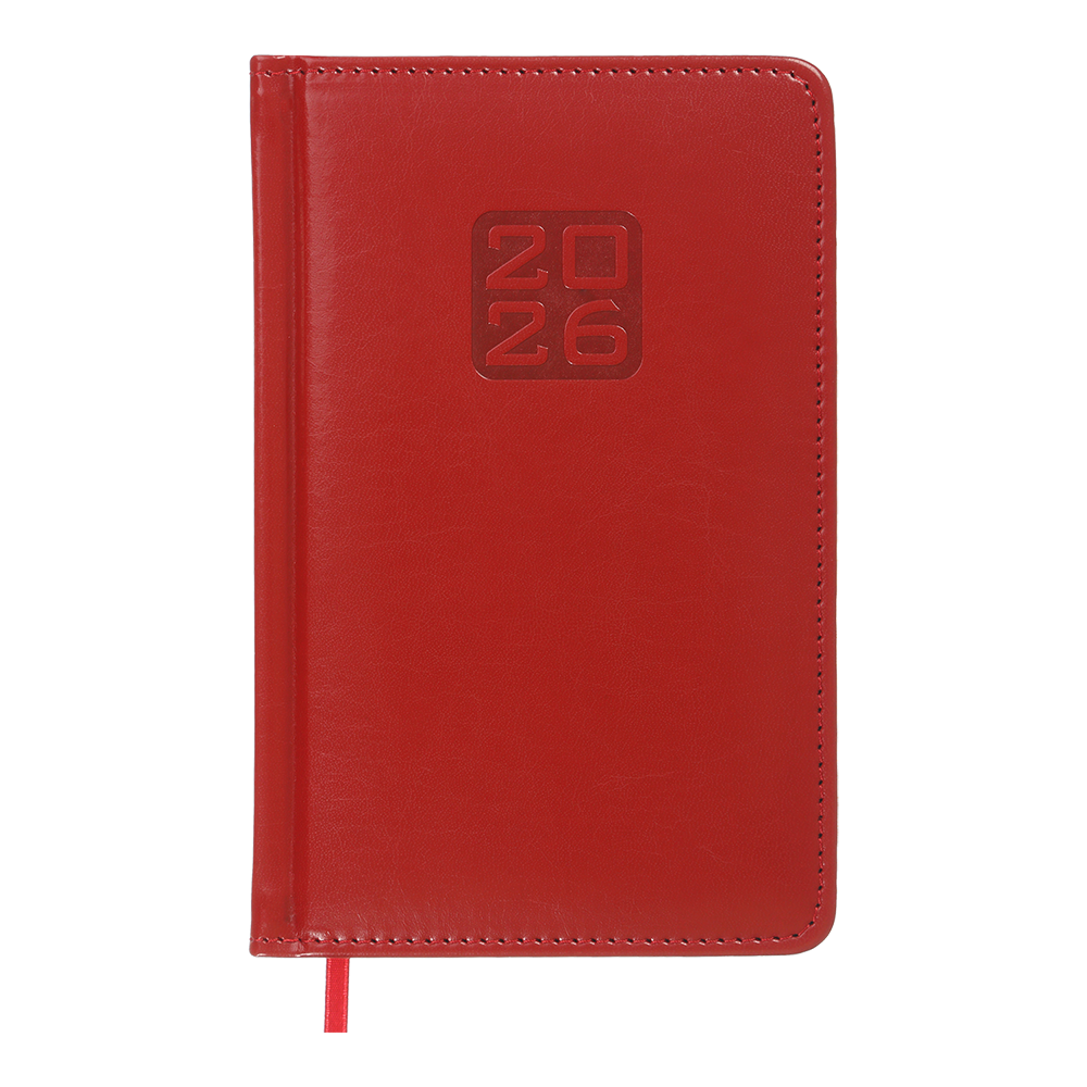 Щоденник данин 2026 BRAVO A6 червоний скрокожа/поролон