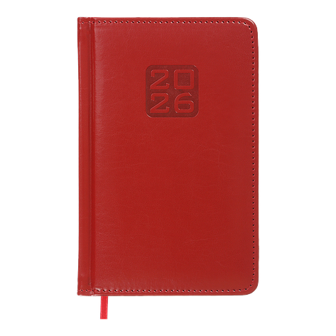 Щоденник данин 2026 BRAVO A6 червоний скрокожа/поролон, фото 1
