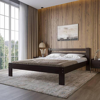 Двоспальне дерев'яне ліжко Mebigrand Баварія Венге 160х200 см (MBG-14763)