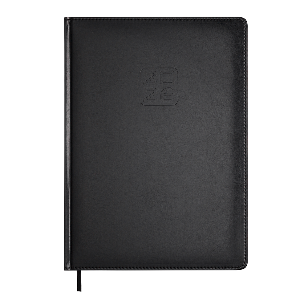 Щоденник данин 2024 BRAVO A4 чорний скрокожа/поролон