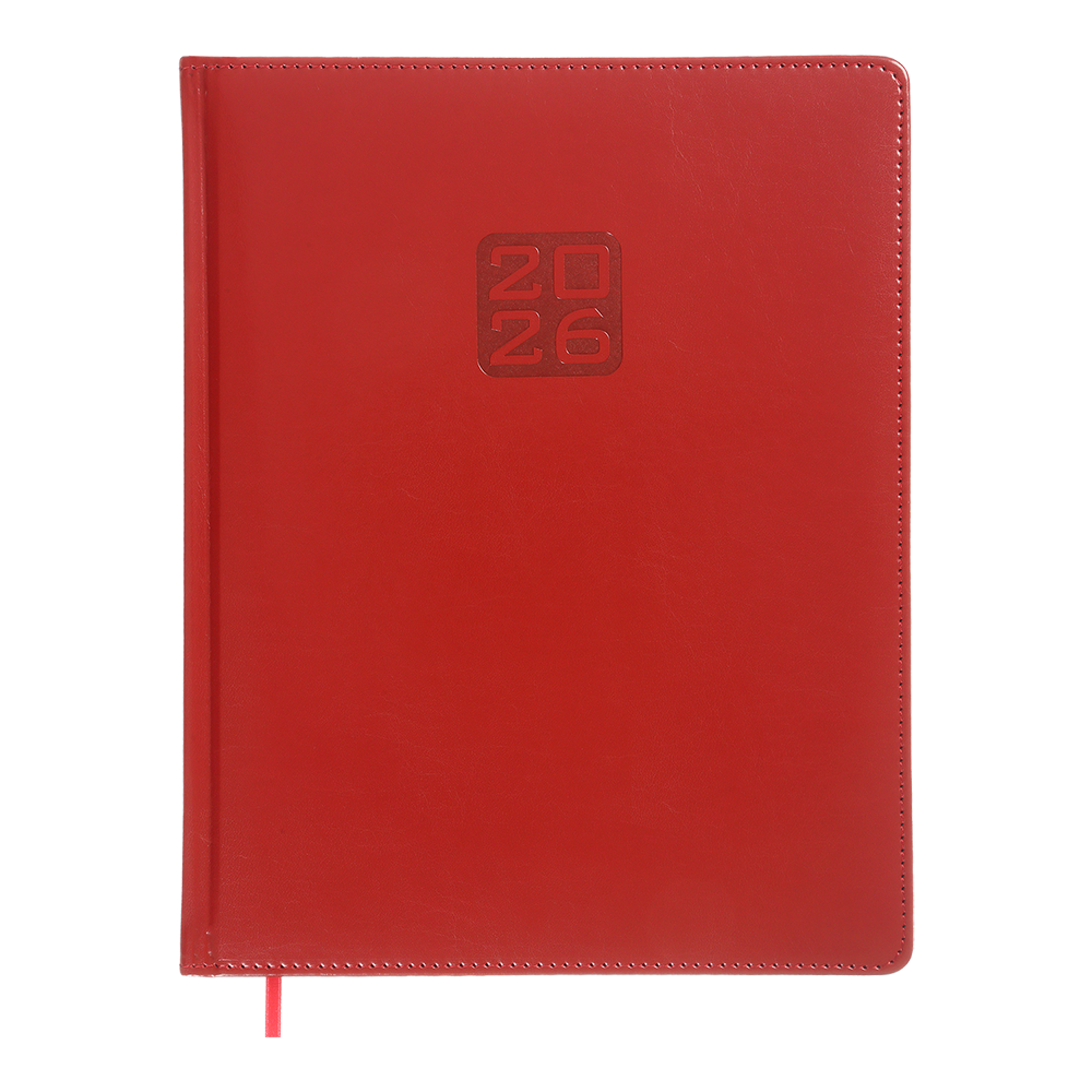 Тижневик данир 2024 BRAVO A4 червоний скрокожа/поролон