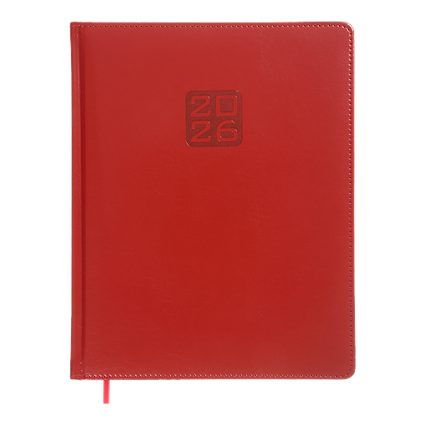 Тижневик данир 2024 BRAVO A4 червоний скрокожа/поролон, фото 1