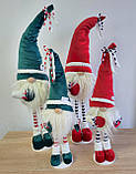 Новорічний ельф гном 50 см на довгих смугастих ніжках, декоративний різдвяний інтер'єрний гном, фото 6