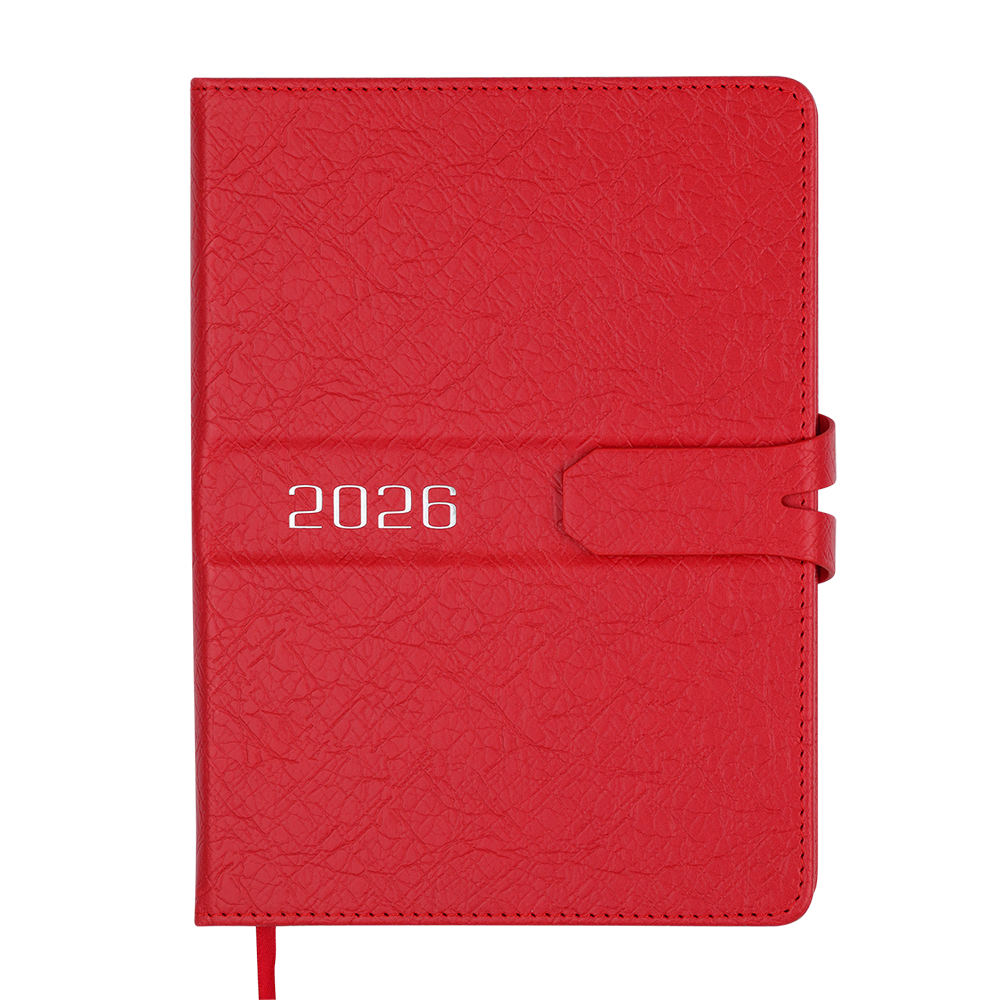 Щоденник данин 2026 BELLE A5 червоний скрокожа/поролон