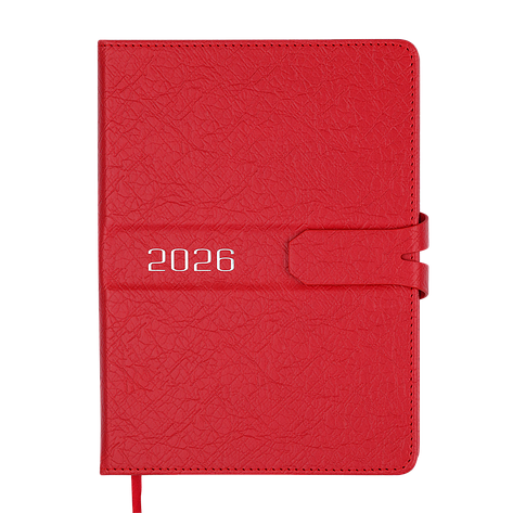 Щоденник данин 2026 BELLE A5 червоний скрокожа/поролон, фото 1