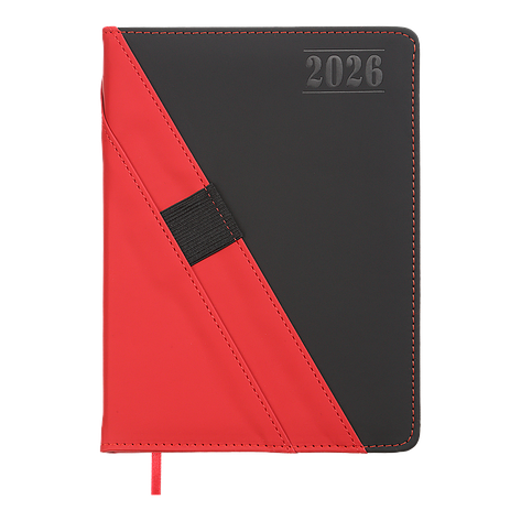 Щоденник данин 2026 TRIUMPH A5 червоний скрокожа/поролон, фото 1