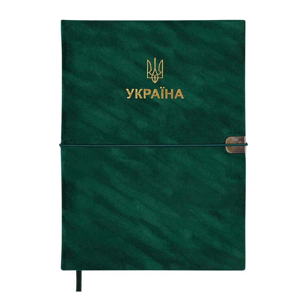 Щоденник датов 2026 PATRIOT VELOUR A5 зелений штучна шкіра
