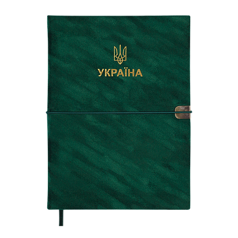 Щоденник данир 2026 PATRIOT VELOUR A5 зелений іскря, фото 1