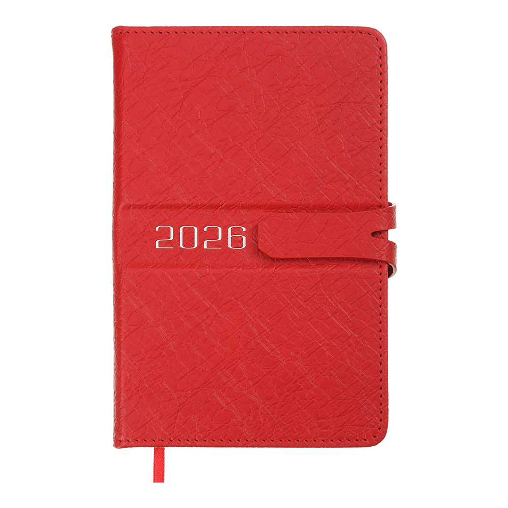 Щоденник данин 2026 BELLE A6 червоний скрокожа/поролон