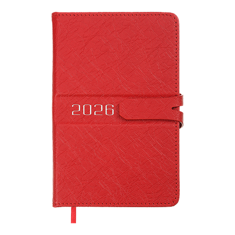 Щоденник датов 2026 BELLE A6 червоний штучна шкіра/поролон, фото 1
